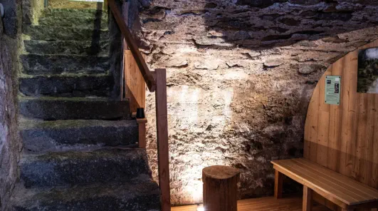 Sauna dans la cave voûtée