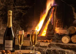 Cheminée à l'âtre pour les soirées